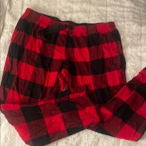 Red and Black Plaid Pajama Pants